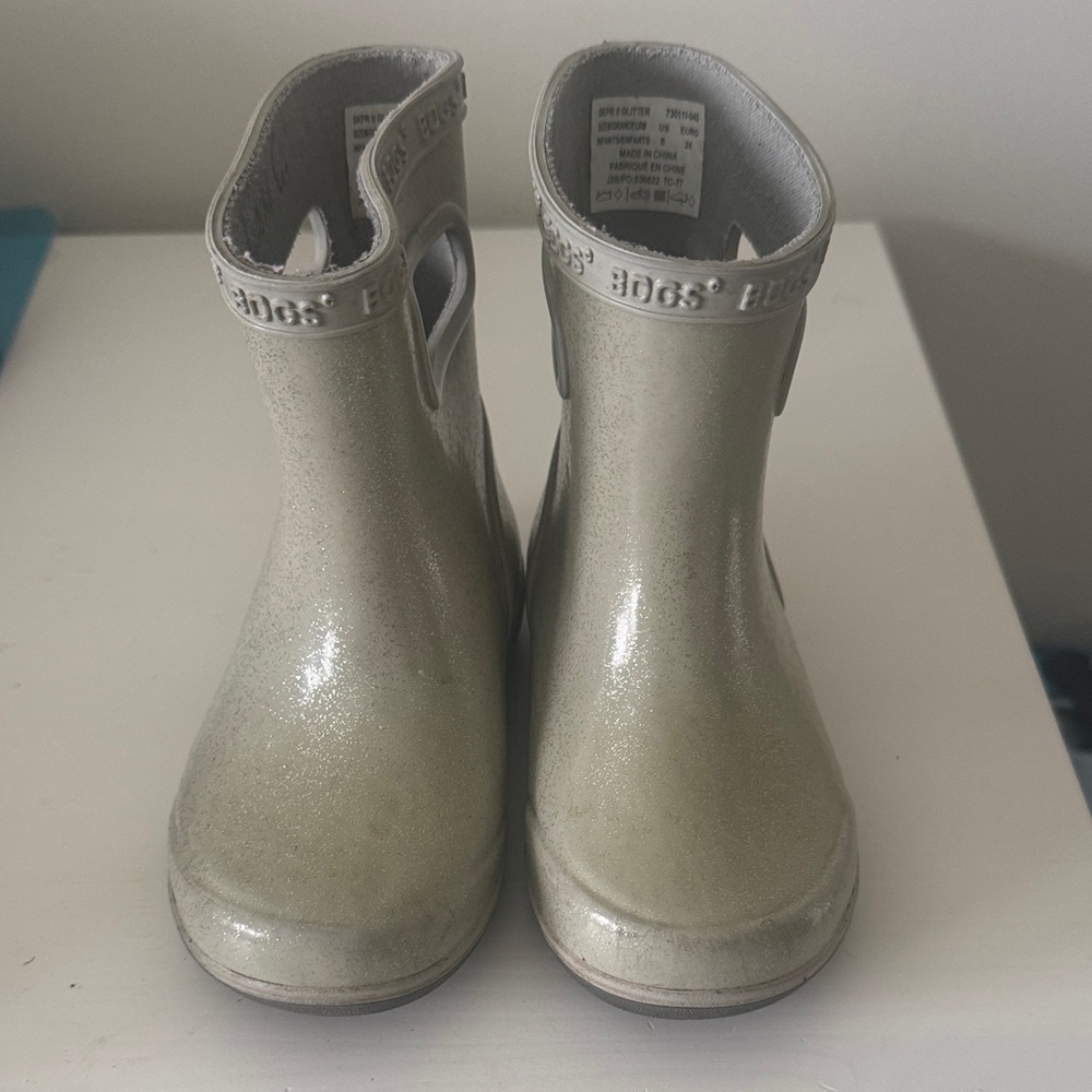 Bogs Kids Shimmering Cream Boots